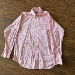 Ralph Lauren‎ Blake Men's Pink White Striped Button Down Cotton Size L